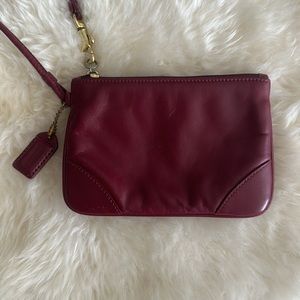 Vintage COACH - burgundy leather wristlet. Rare find.